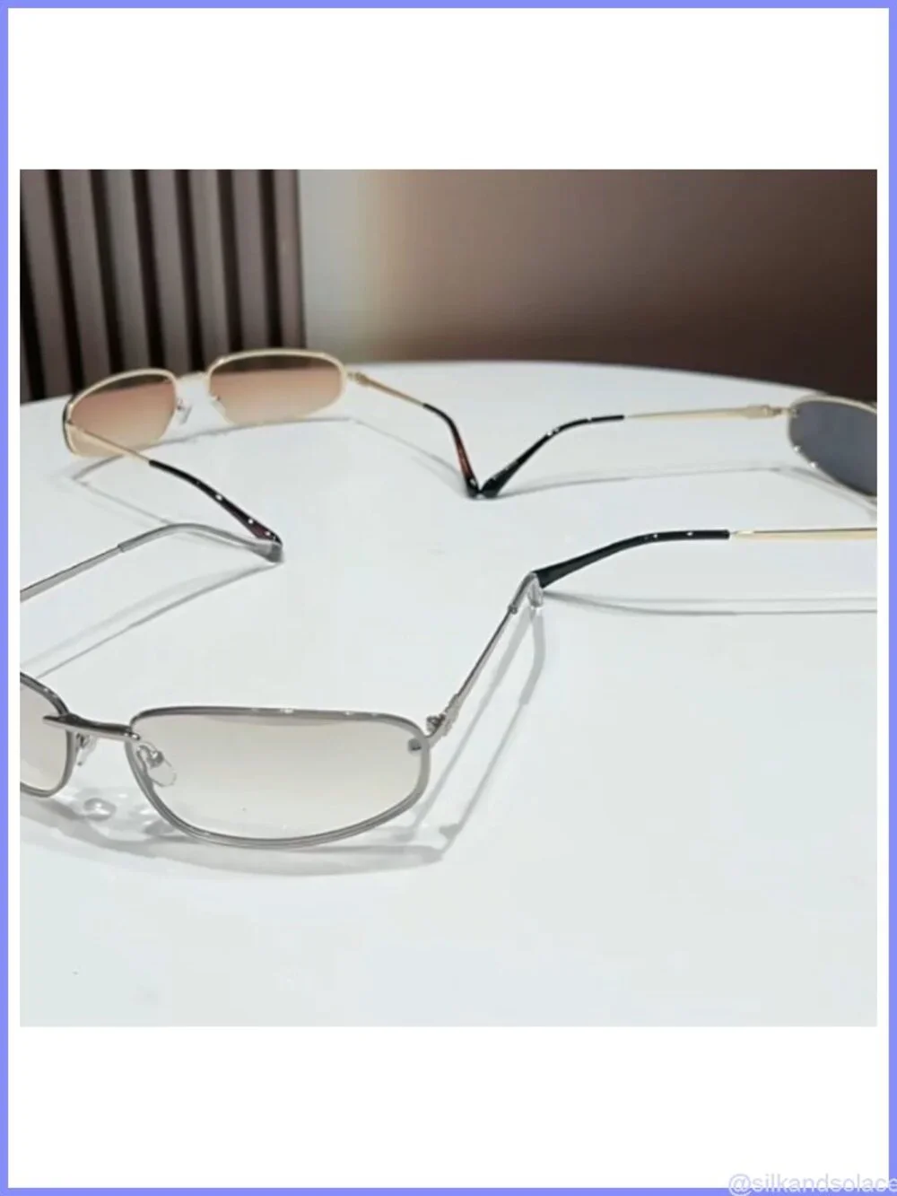 Y2K Retro Wrap Around Sunglasses Metal Frame UV400 Lightweight